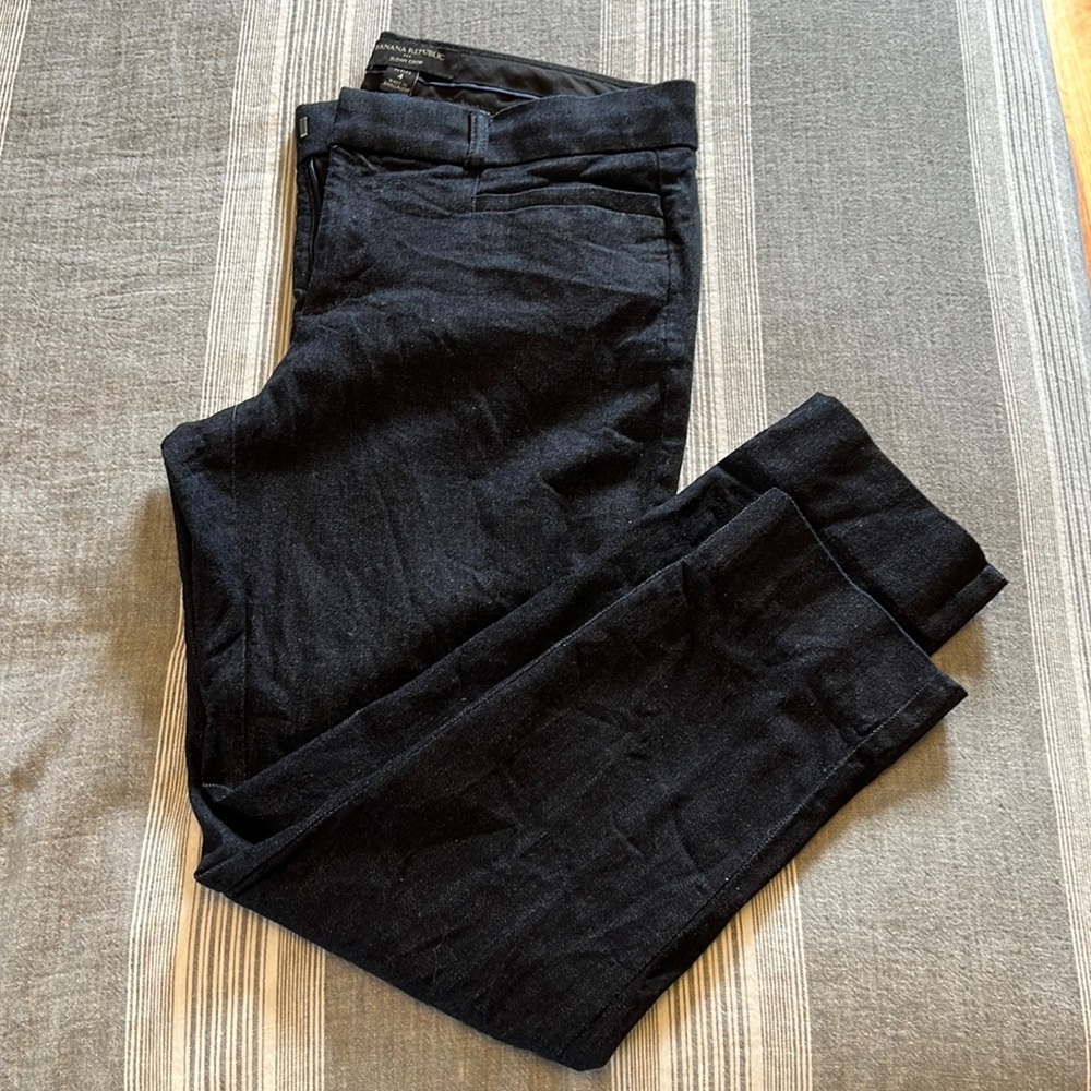 Denim cropped dress pants